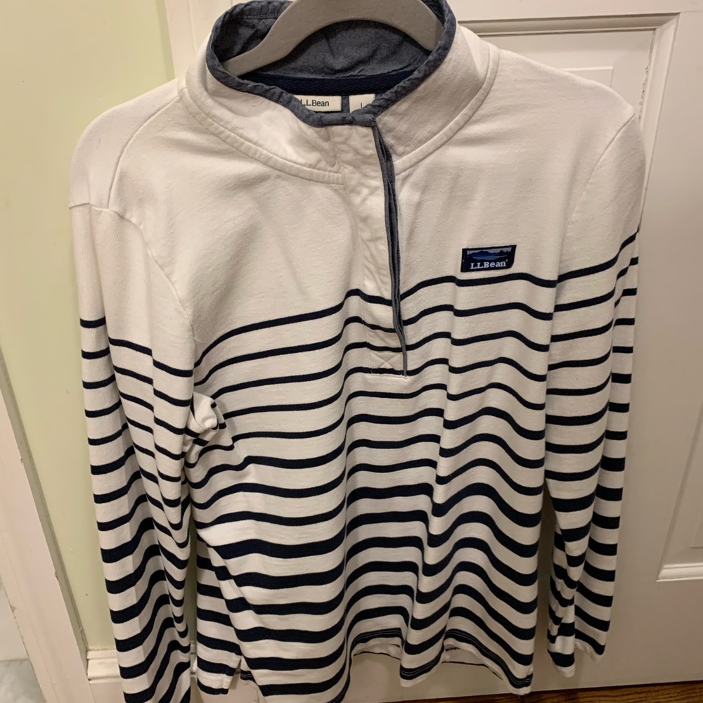 L.L. Bean White and Blue Shirt